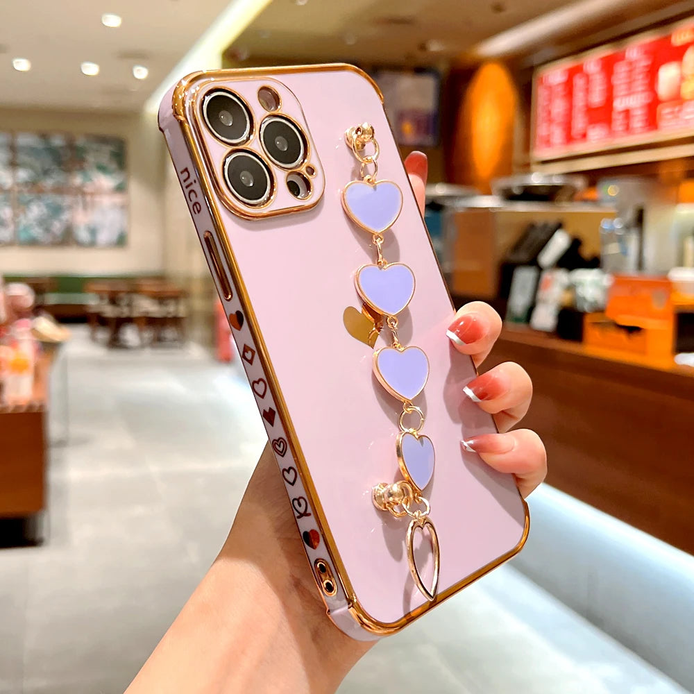 Silicone Case For iPhone With Bracelet Strap Cover