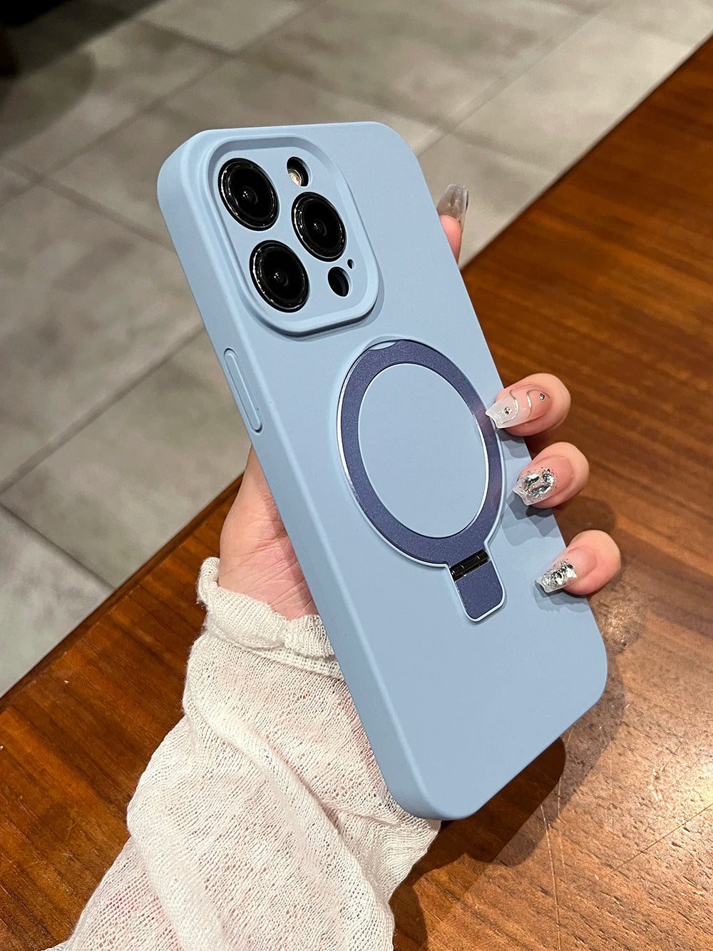 Original Liquid Silicone Magnetic Stand Holder Phone Case