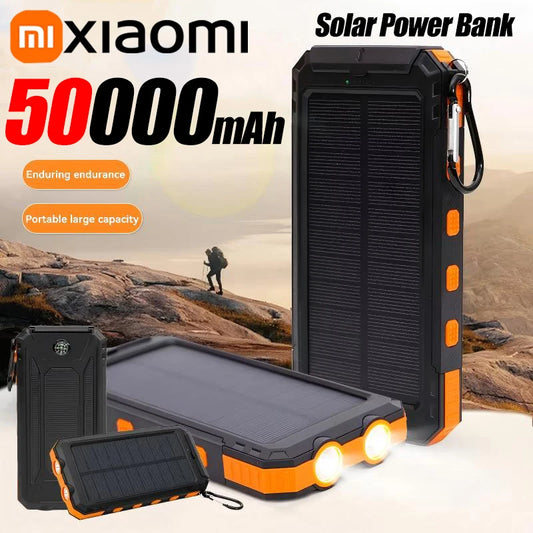 Solar Power Bank Portable Large Capacity Charger Compatible with Fast Charging