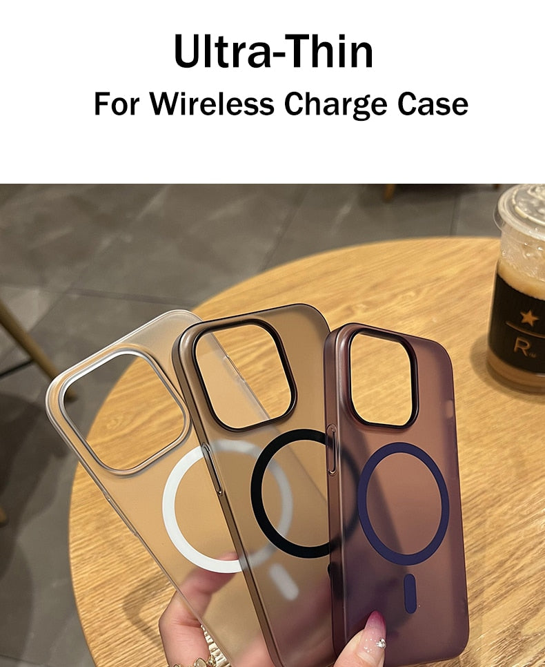 Matte Magsafe Wireless Charge Case for iPhone 15 14 Plus 13 12 Pro Max Cover