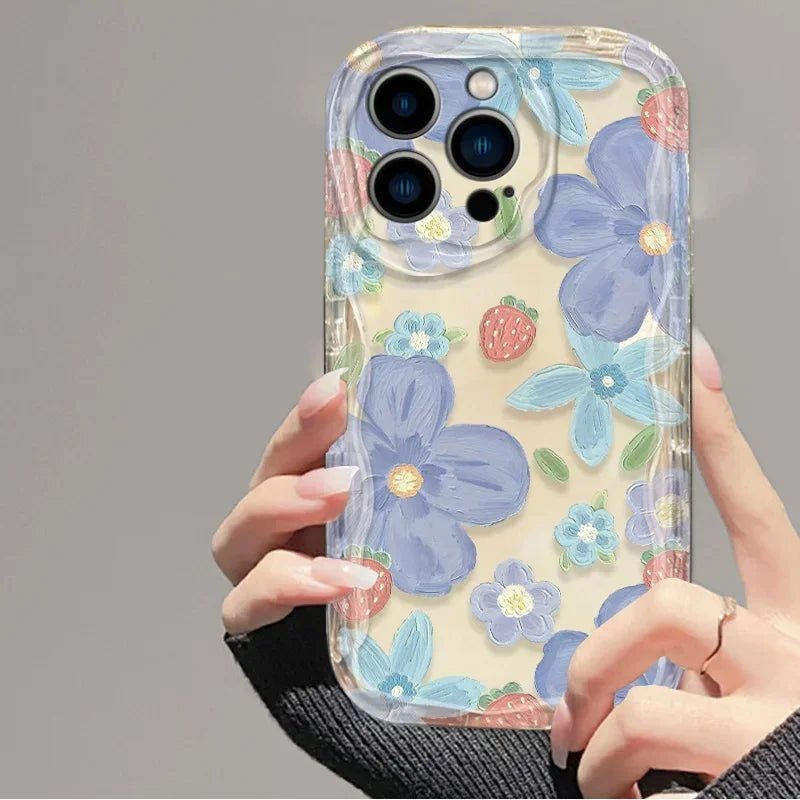 Pink Peach Cherry Soft Clear Phone Case For IPhone