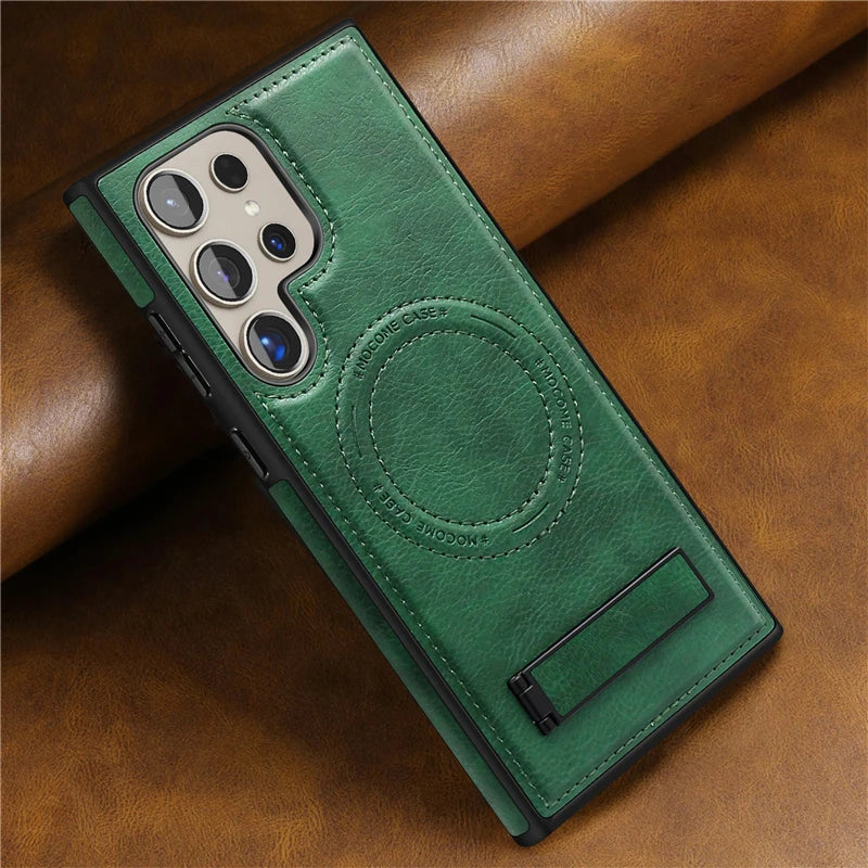 Leather Magnetic Fold Stand Holder Case
