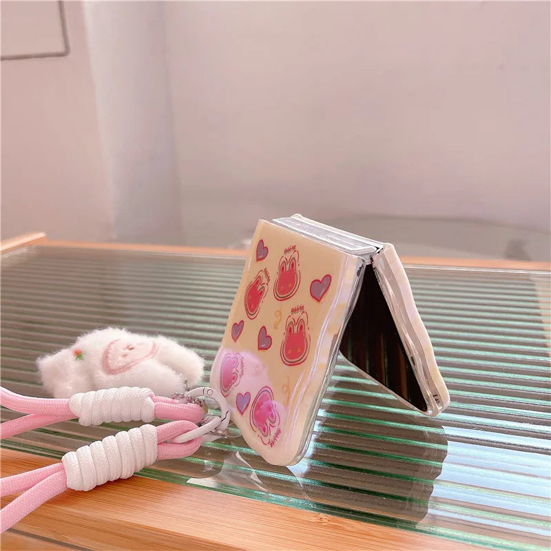 Rabbit Lanyard Phone Case For Samsung Galaxy Z Flip 3 4 5