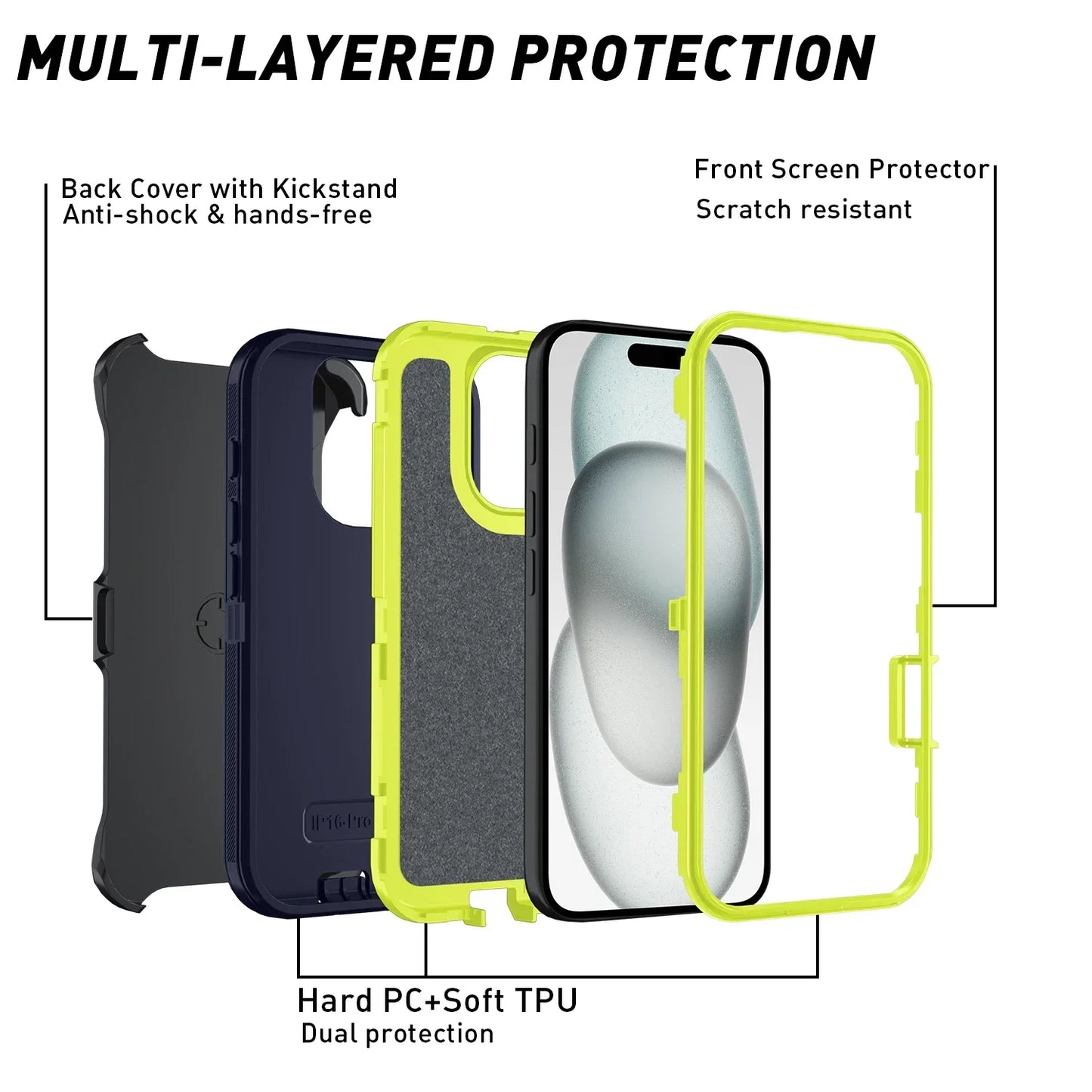 Case For iPhone Shockproof Anti-Scratch Protective Cover
