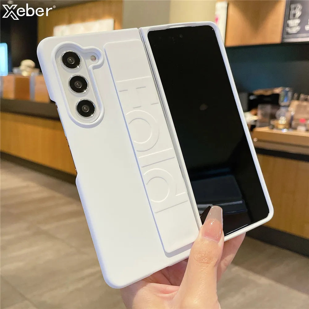 Soft Silicone Strap Bracket Phone Case For Samsung Galaxy Z Fold 5 zfold4 ZFold3 Cases Cover
