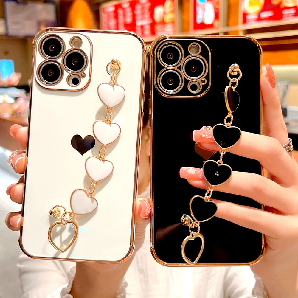 Silicone Case For iPhone With Bracelet Strap Cover