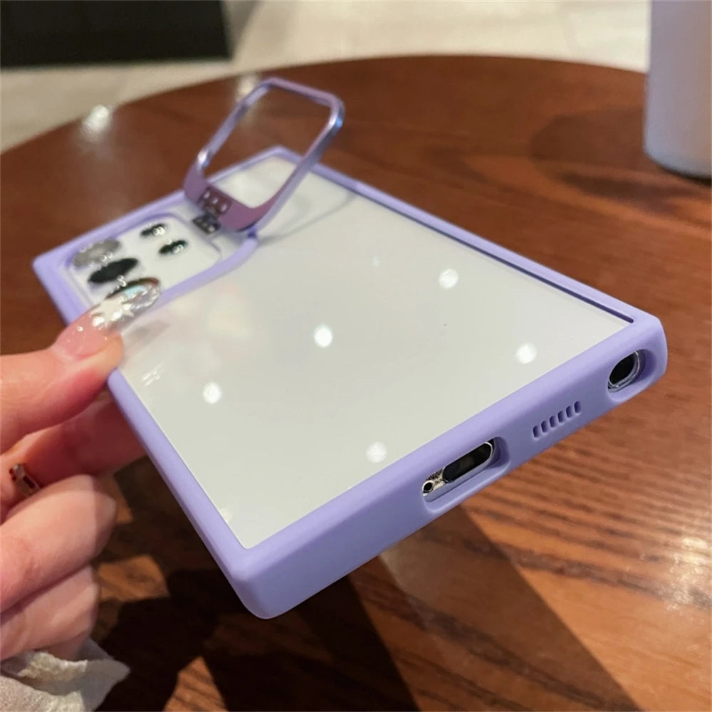 Matte Samsung S24 Ultra S23 FE S22 Plus Stand Shockproof Cover