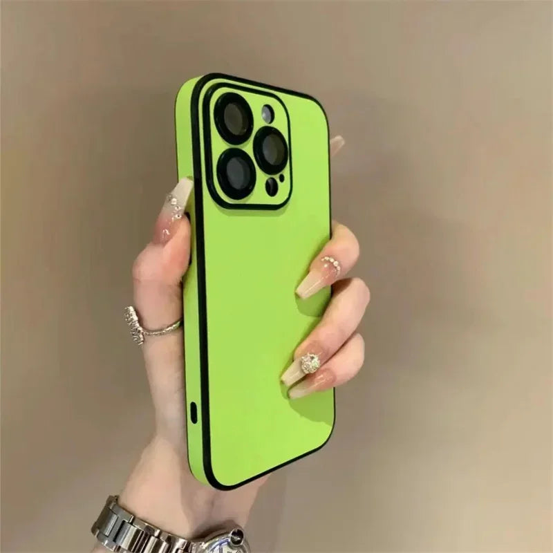 Double Color Leather iPhone Case