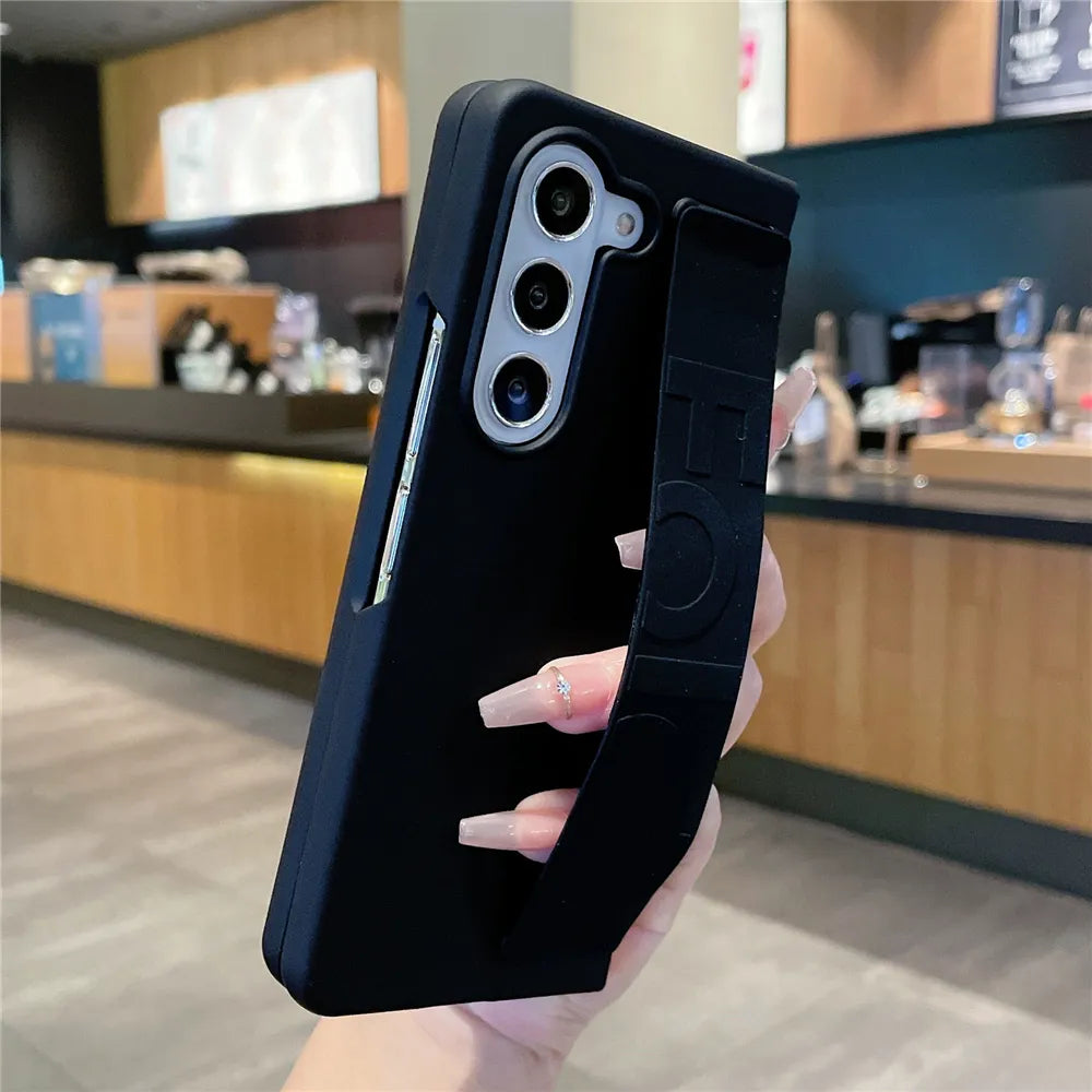 Soft Silicone Strap Bracket Phone Case For Samsung Galaxy Z Fold 5 zfold4 ZFold3 Cases Cover