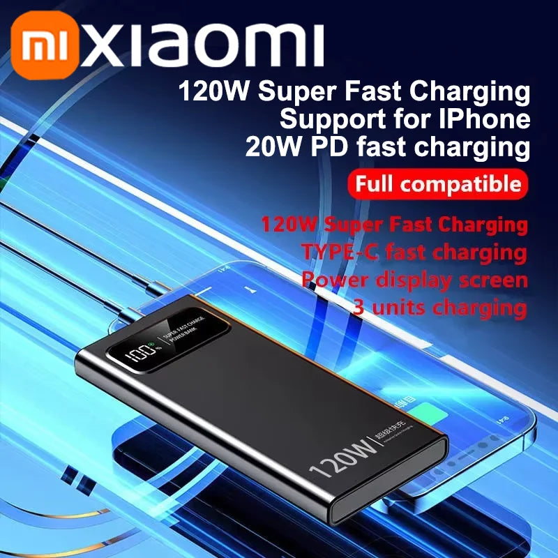 100000mAh 120W Power Bank Super Fast Charging Battery Power Bank