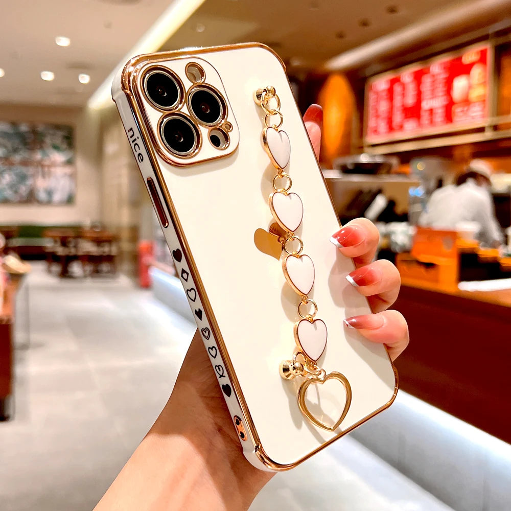 Silicone Case For iPhone With Bracelet Strap Cover