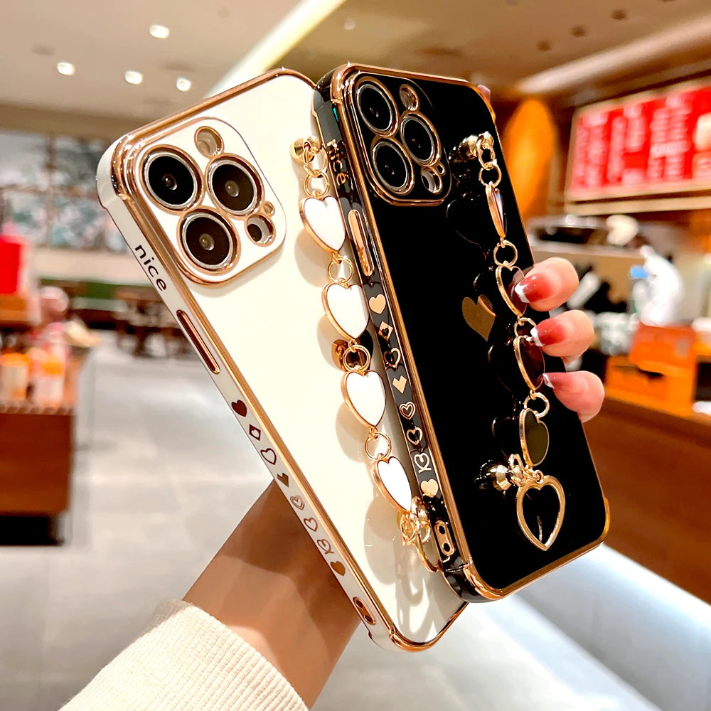 Silicone Case For iPhone With Bracelet Strap Cover