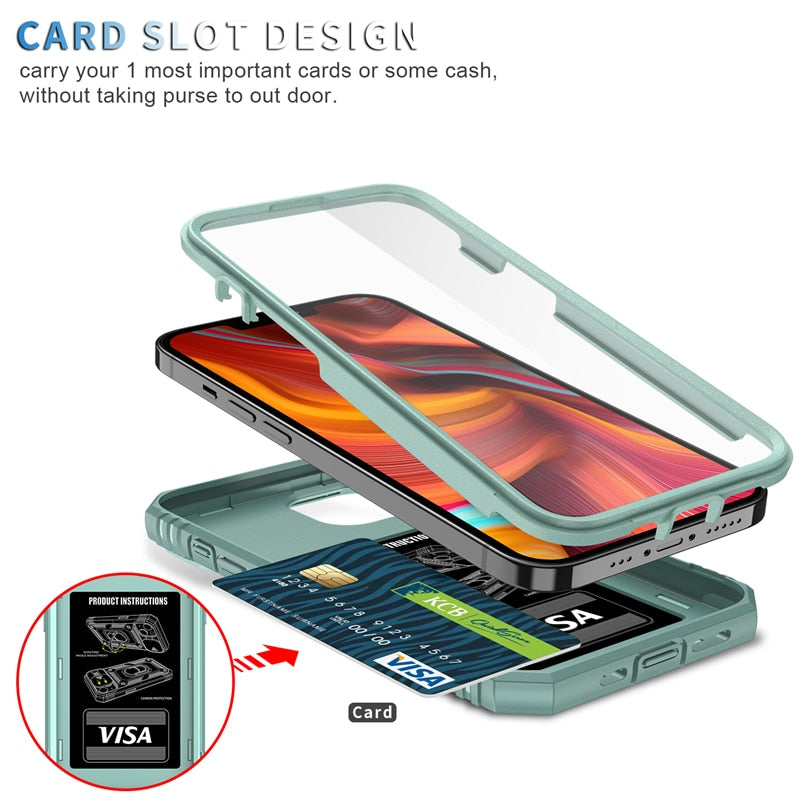 iPhone 15 14 13 12 Slide Camera Lens Protection Magnetic Ring Holder Case