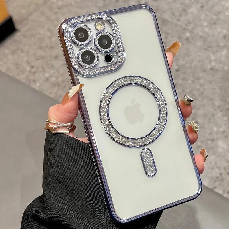 \Bling Crystal Phone Case Magsafe Magnetic Cover