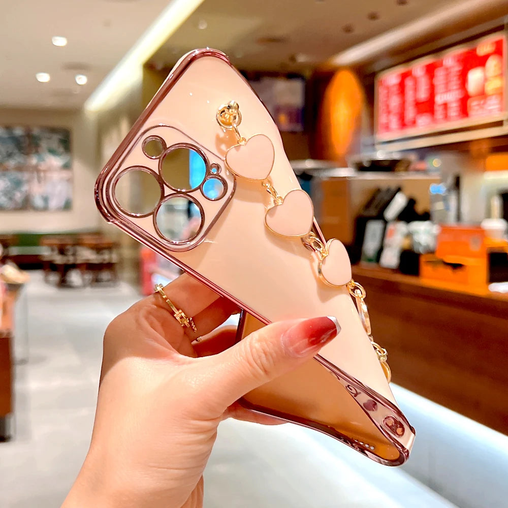 Silicone Case For iPhone With Bracelet Strap Cover