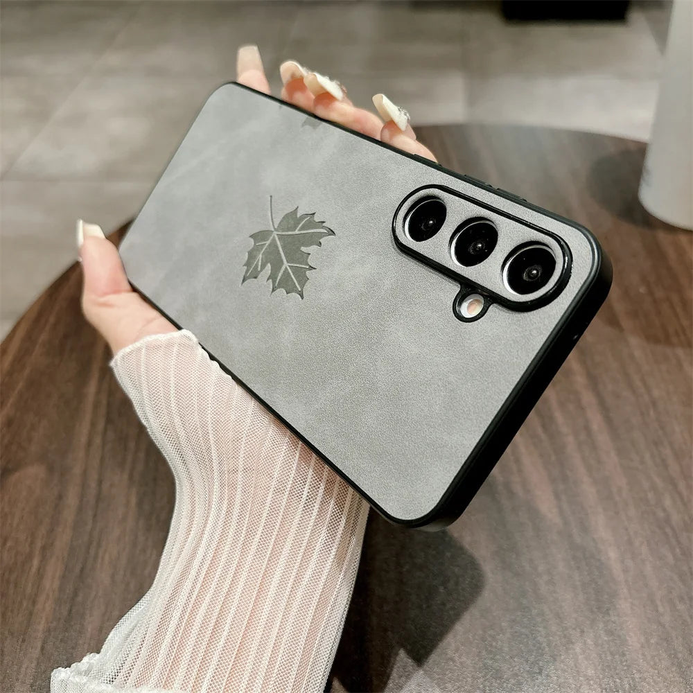 Leather Maple Leaves Case
