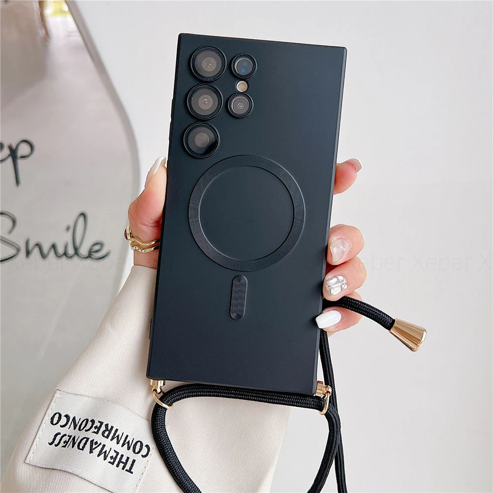 Lanyard Crossbody Necklace Magnetic Charge Case