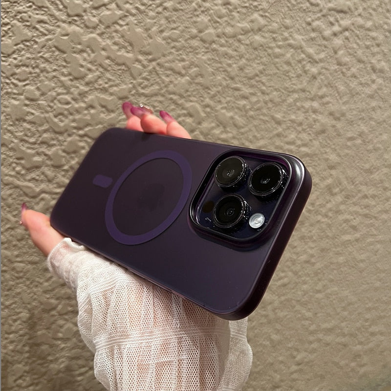 Matte Magsafe Wireless Charge Case for iPhone 15 14 Plus 13 12 Pro Max Cover