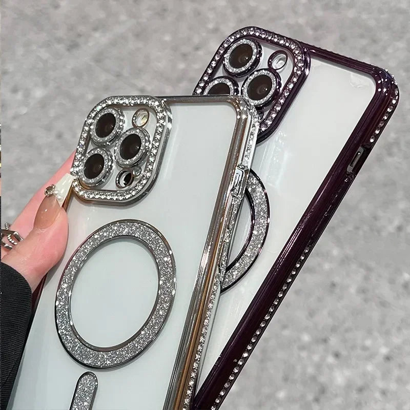 \Bling Crystal Phone Case Magsafe Magnetic Cover