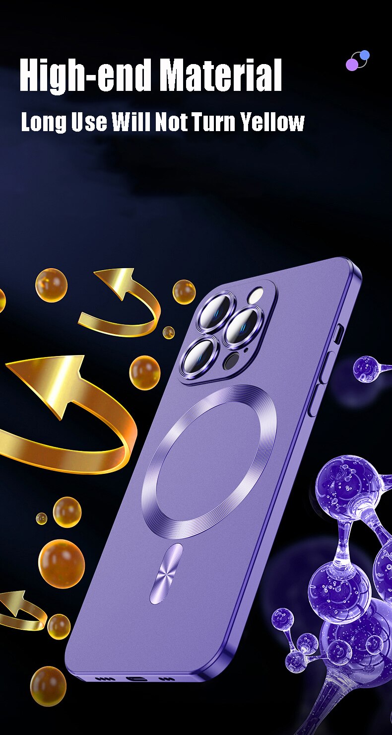 Magsafe Magnetic Case for iPhone 15 14 13 12 Pro Plus Soft Cover