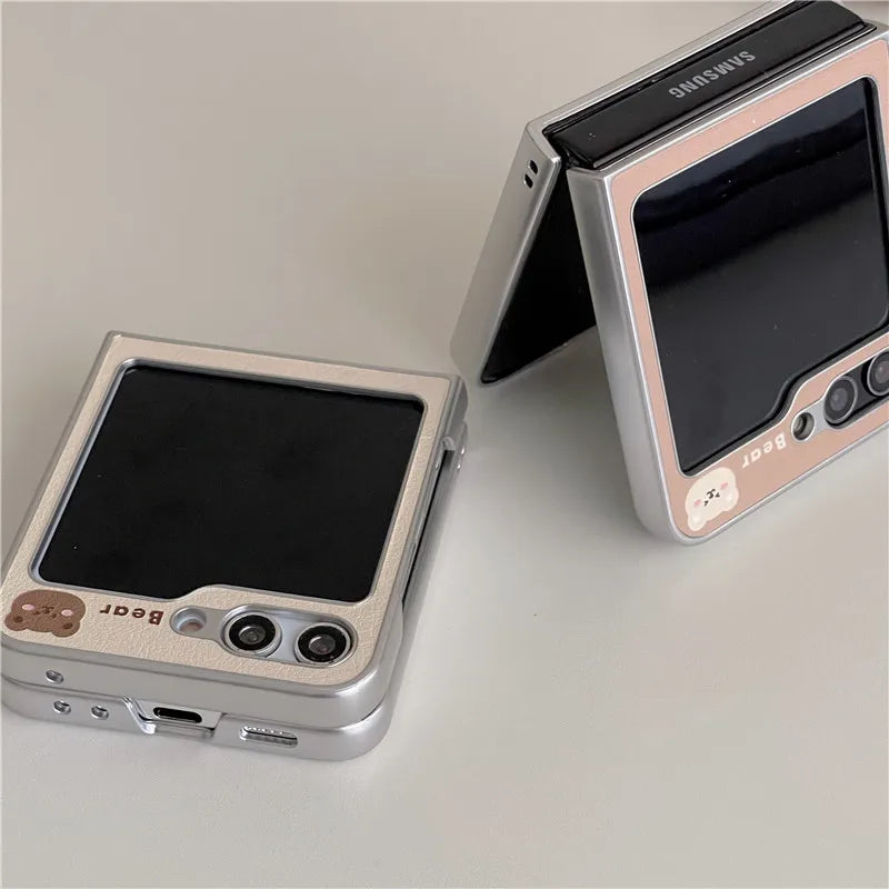 Bear Bracelet Phone Cases For Samsung Galaxy Z Flip 3 4 5 Cover