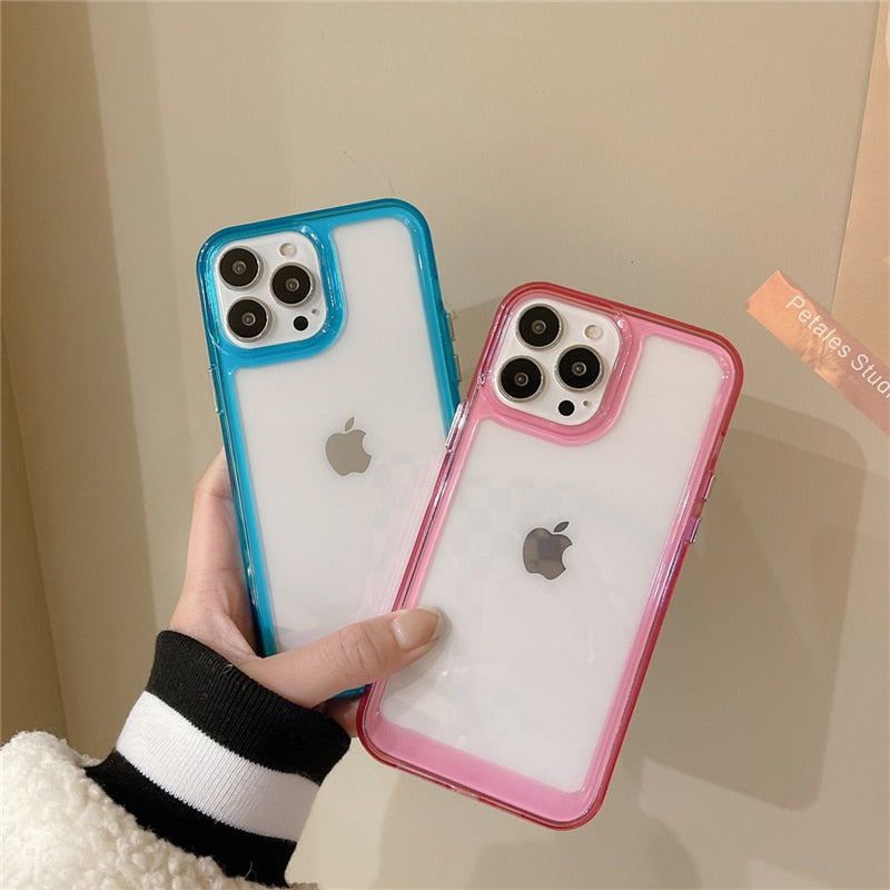 iPhone 15 14 13 12 Transparent Shockproof Hard Acrylic Case