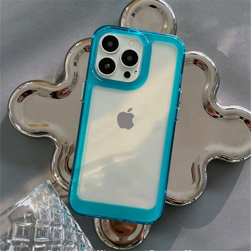 iPhone 15 14 13 12 Transparent Shockproof Hard Acrylic Case