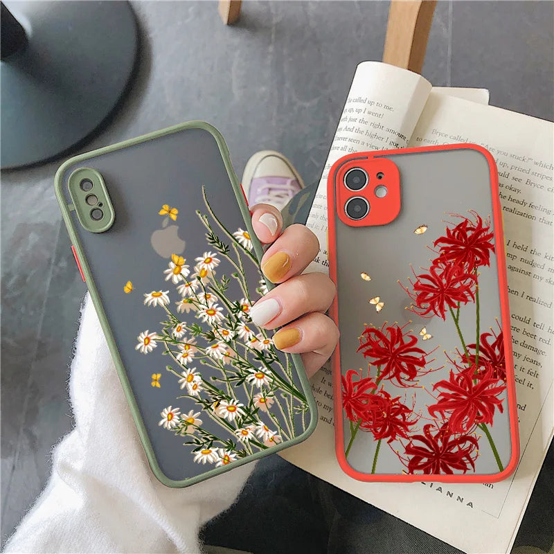 Flower Case For iphone 15 plus 12 13 14 pro max Cover