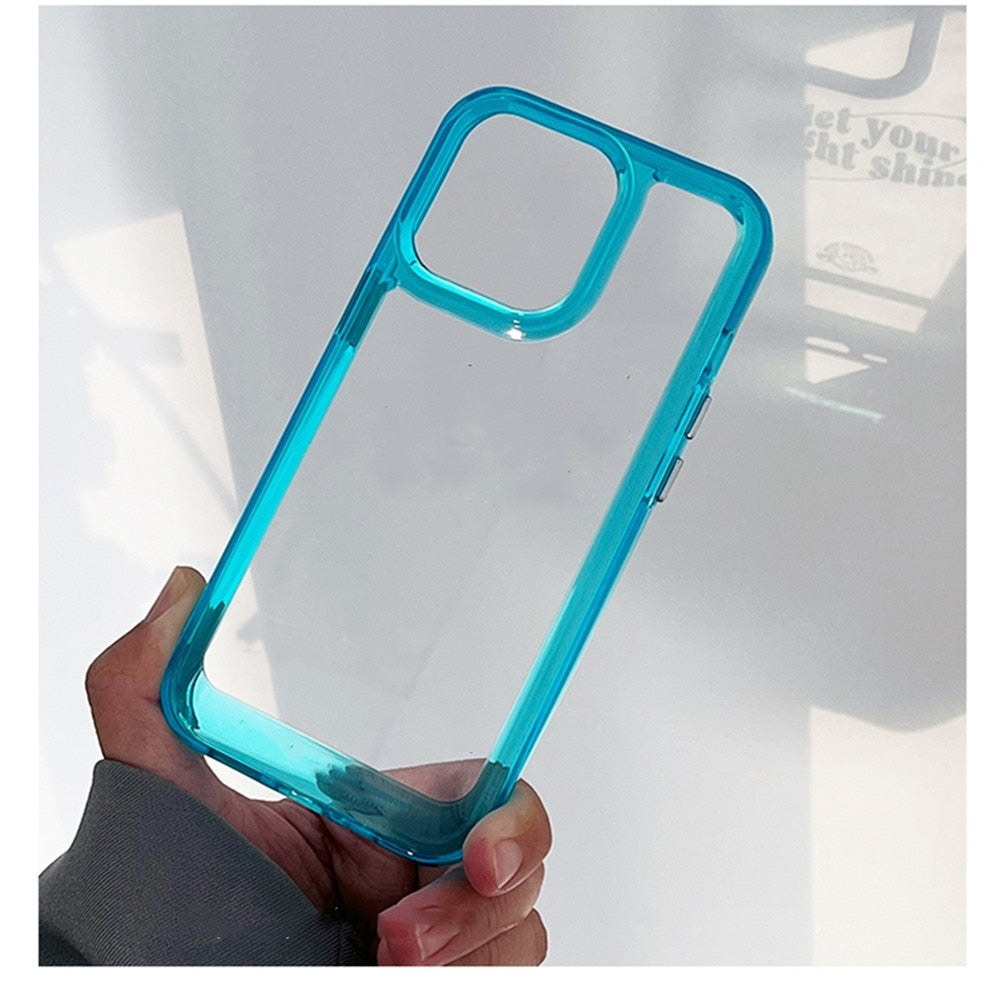 iPhone 15 14 13 12 Transparent Shockproof Hard Acrylic Case