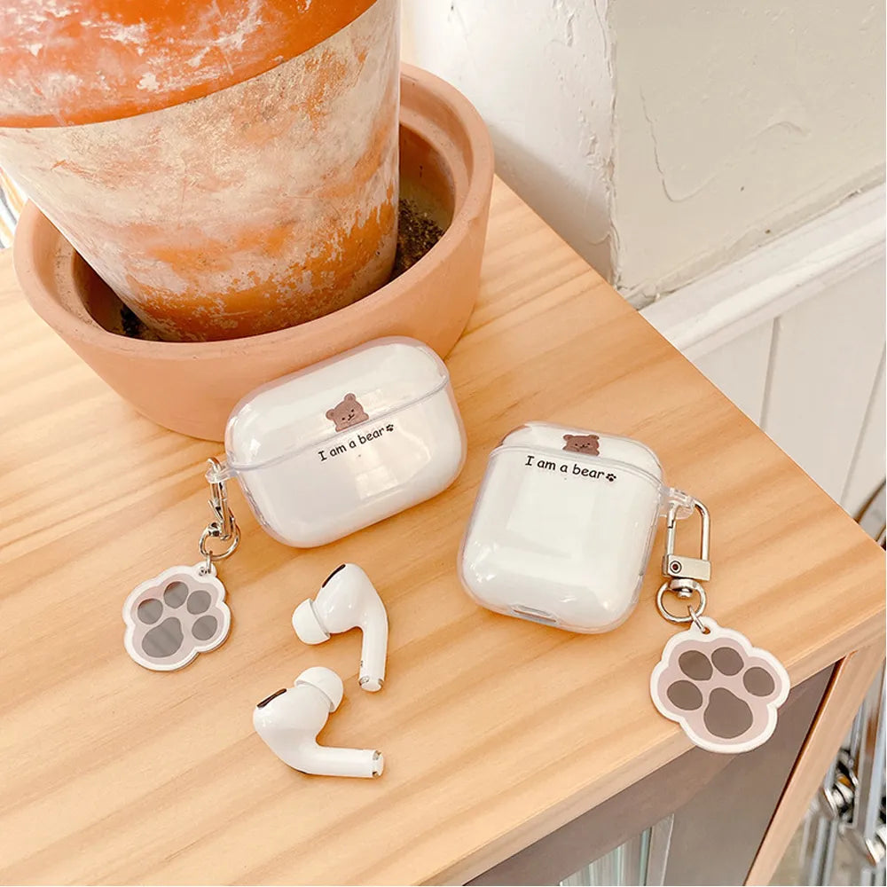 For Airpods 1 2 3 Earphone Soft Headset Case Airpod Pro 2nd With Keychain