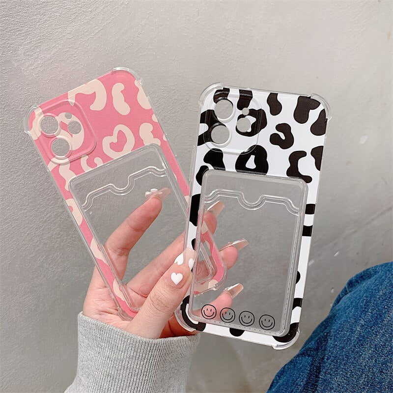 Wallet Card Phone Case For iPhone 14 13 12 Pro Max Plus Clear Soft Cover