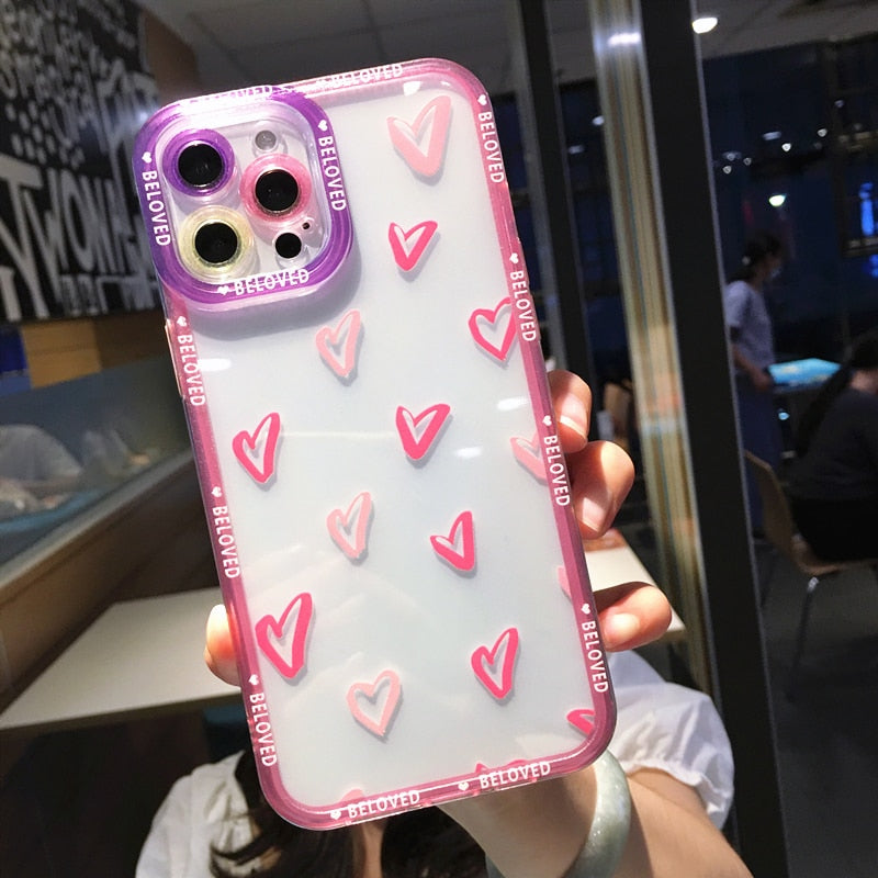 Colorful Cute Clear Phone Case For iPhone 14 Pro MAX 13 12 Plus Cover