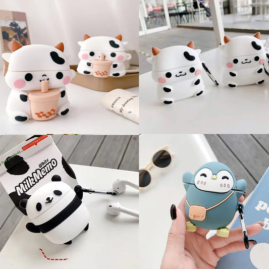 Cute Cartoon Cover For Apple AirPods 1 2 Case Silicone Soft Earphone Shell