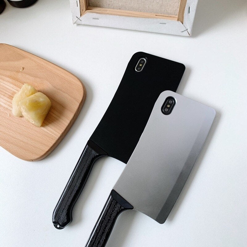 iPhone 14 13 12 Pro Max Cover Kitchen Knife Soft Slicon Shockproof Shell