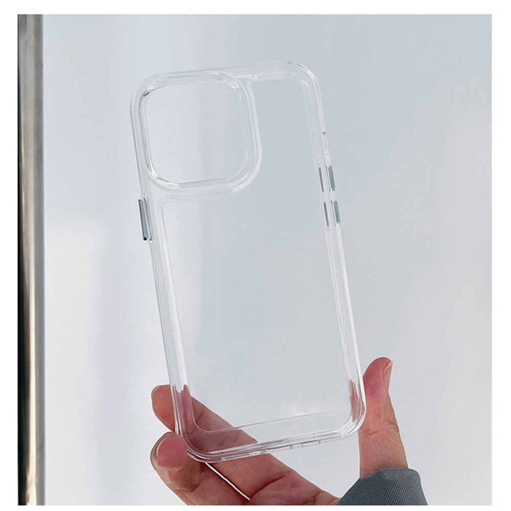 iPhone 15 14 13 12 Transparent Shockproof Hard Acrylic Case