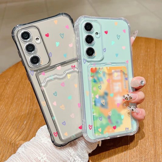 Card Slot Love Heart Case For Samsung Galaxy