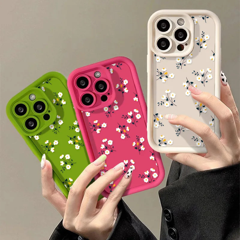 Flower Case For iPhone 15 14 Pro Max Plus Case iPhone 12 13 Pro Max Cover