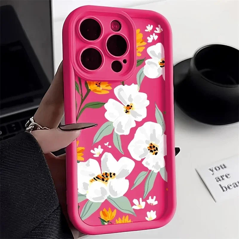 Flower Silicone Phone Case For iPhone Cover