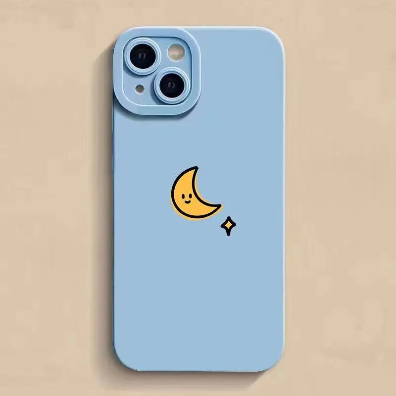 For iPhone Sun Moon Phone Case Cover