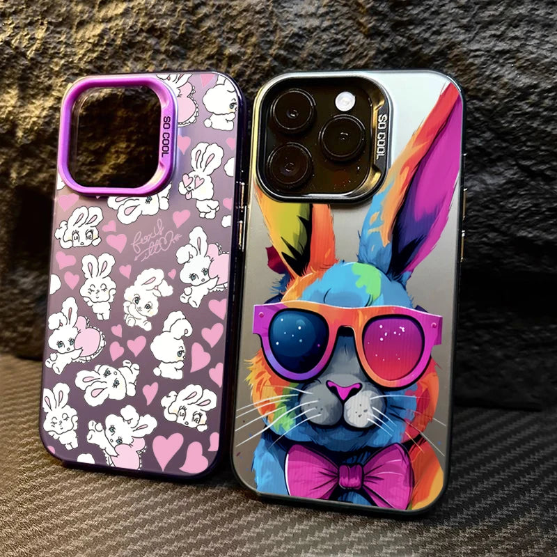 Cute Colorful Rabbit Case For iPhone Cover