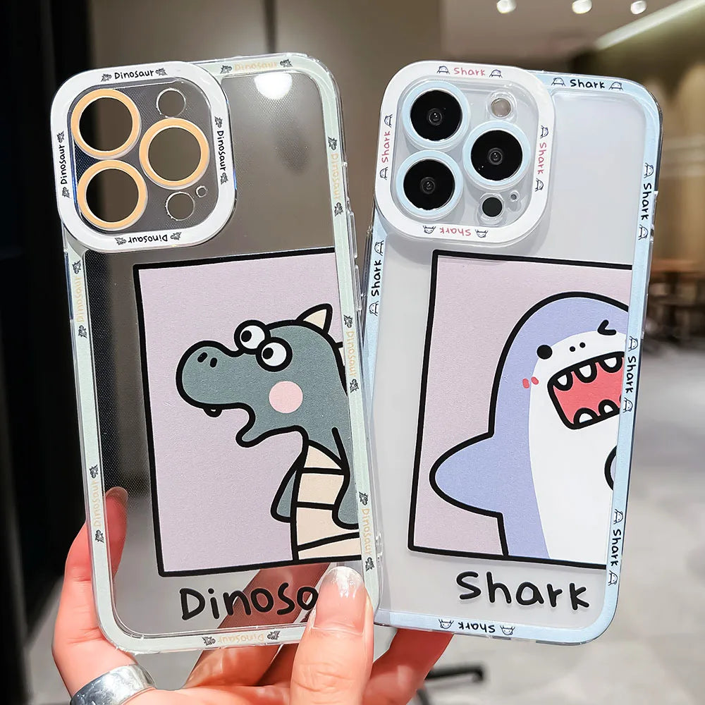 Phone Case For iphone 13 12 14 15 Pro Max Plus Cartoon Soft Silicone Cover