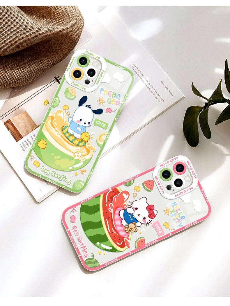 Cartoon Clear Case For iPhone 14 15 Pro Max 13 12 Pro Plus Back Soft Silicone Cover