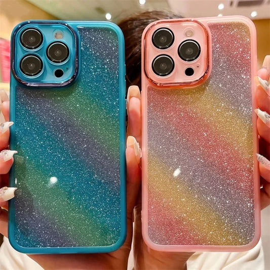 Rainbow Glitter Case For iPhone