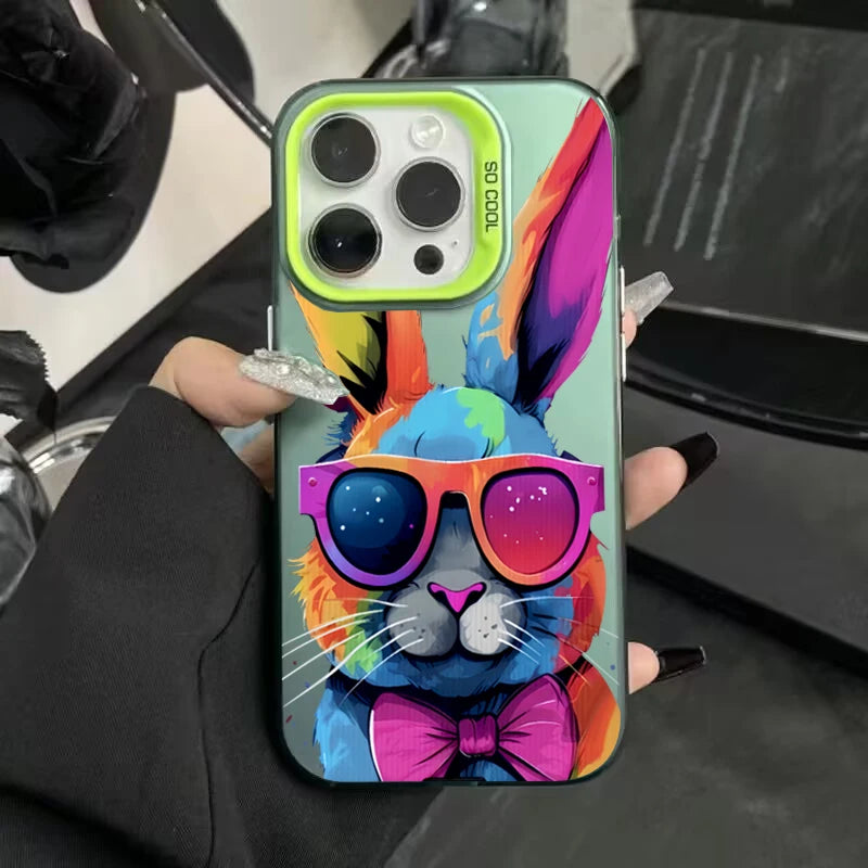 Cute Colorful Rabbit Case For iPhone Cover