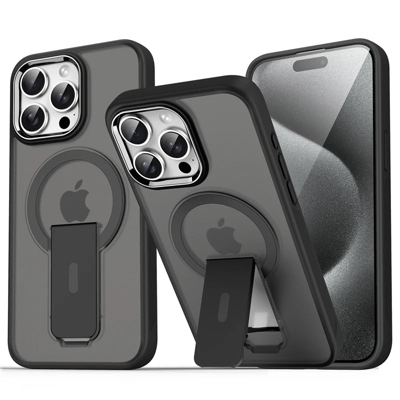 For Magsafe Magnetic Stand Invisible Support Phone Case for iPhone