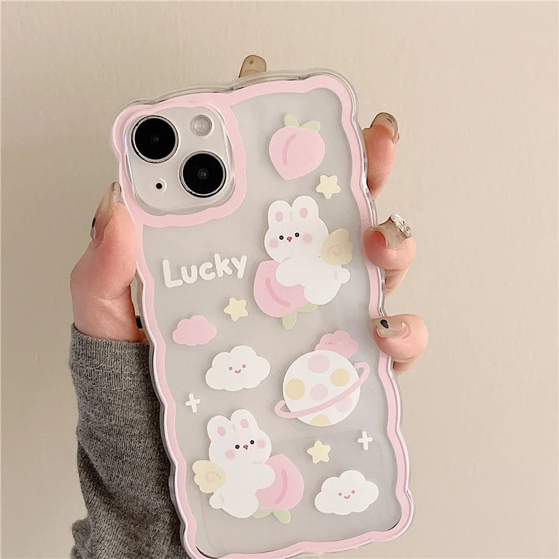 Cute Rabbit Phone Case For iPhone  14 Pro Max 13 12 Pro 15 Plus