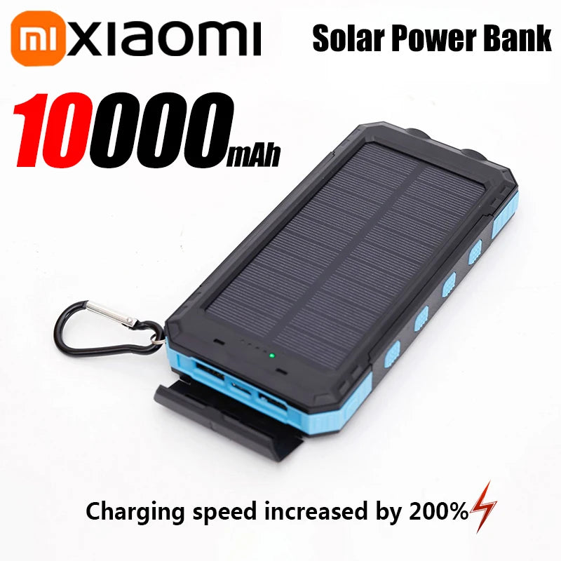 Solar Power Bank Portable Large Capacity Charger Compatible with Fast Charging