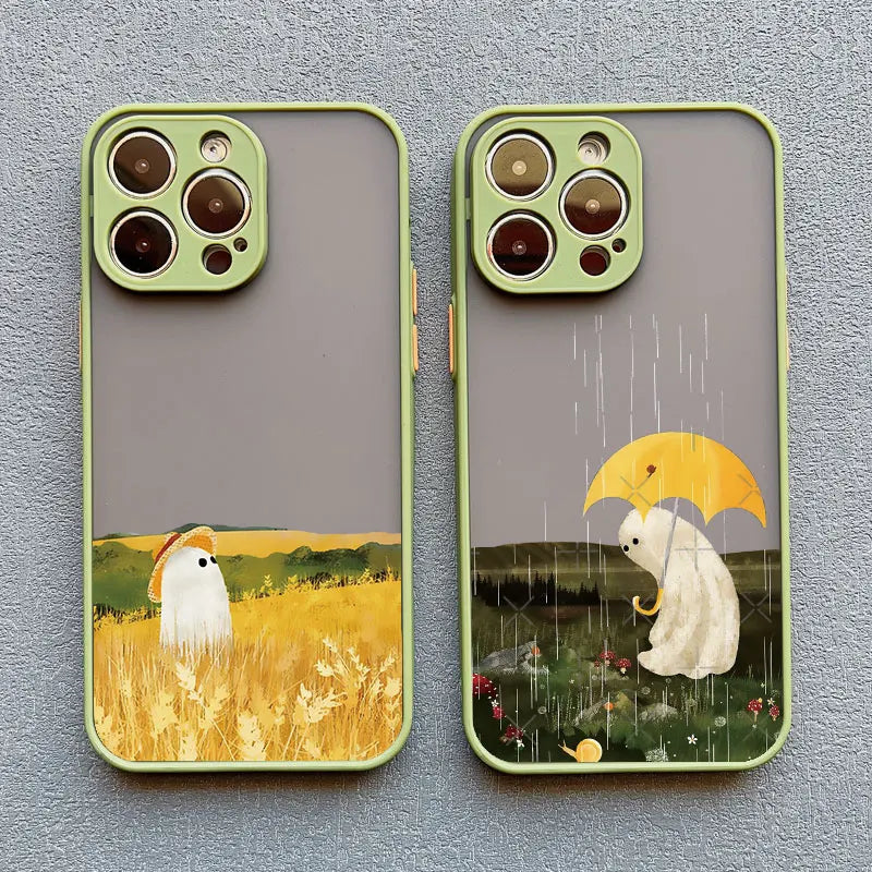 Cute Ghost Phone Case For iPhone 15 14 Plus 13 12 Pro Max Cover