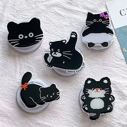Cute Black Cat For Magsafe Magnetic Phone Griptok Phone Holder Stand