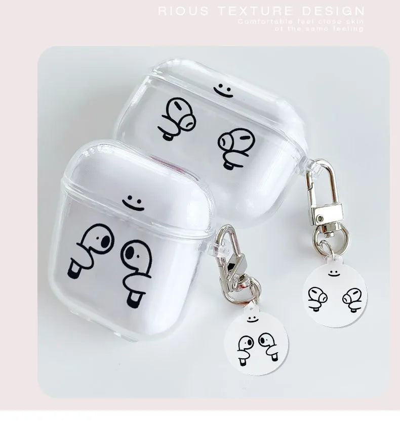 Earphone Case For Airpods Pro 3 Cover Bluetooth For Airpod 2 1 Cases Keyring